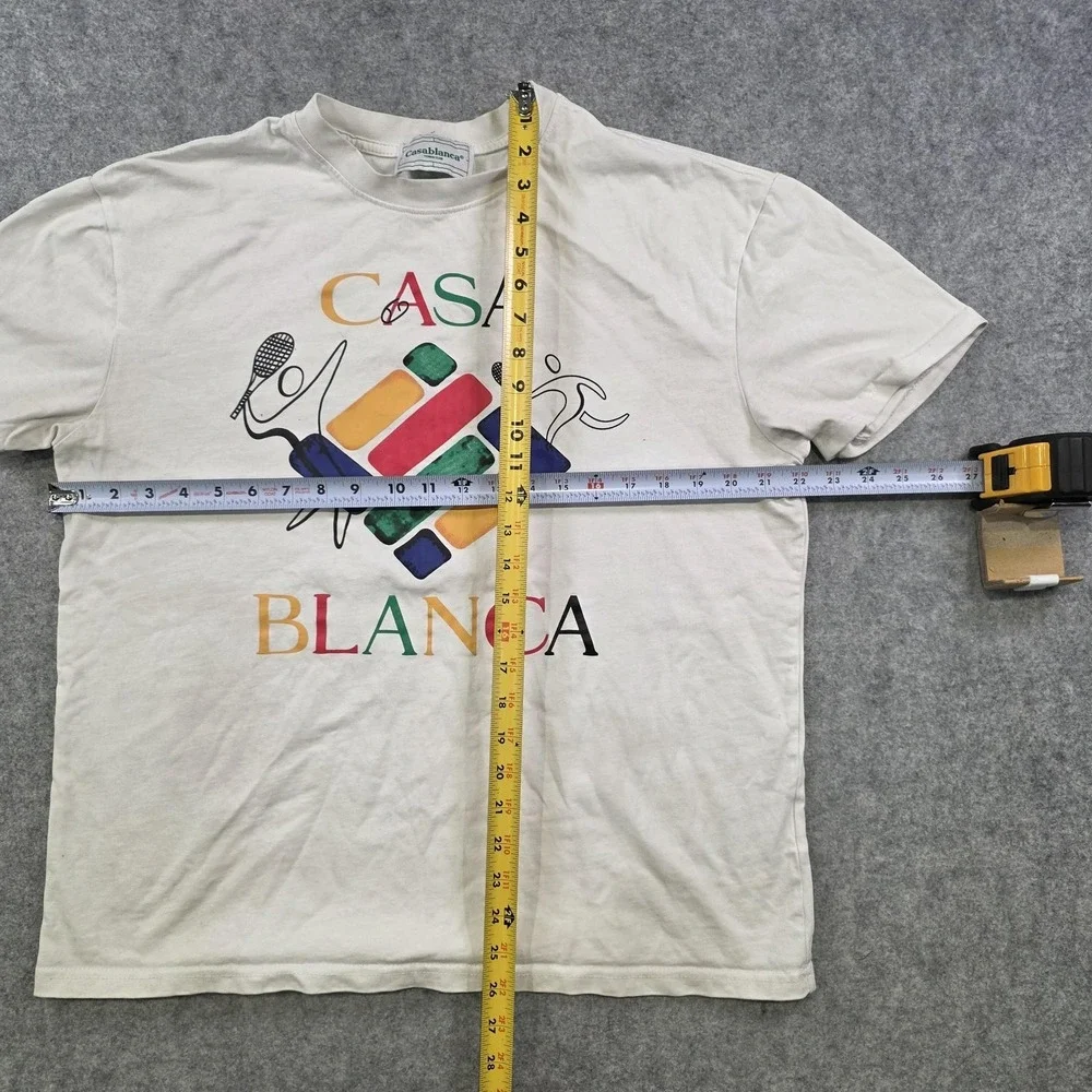 Casablanca Tennis Club T Shirt Mens XL White Casa Blanca Tennis Graphic Tee